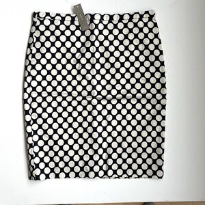 J.Crew No. 2 Pencil Skirt In Pop Art Polka Dot- NWT- Navy/Cream- Size 8